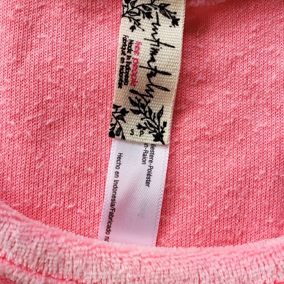 FREE PEOPLE NEON PINK TERRY CLOTH TANK - Picture 3 of 5